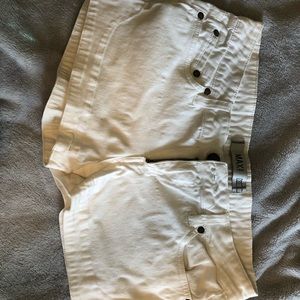 Short shorts size 9 blue/white and white